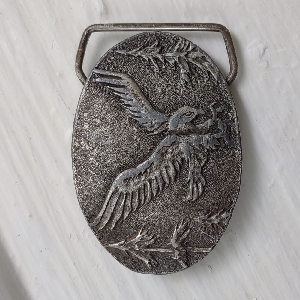 Vintage Eagle  Belt Buckle Indiana Metal craft 1980 1297
